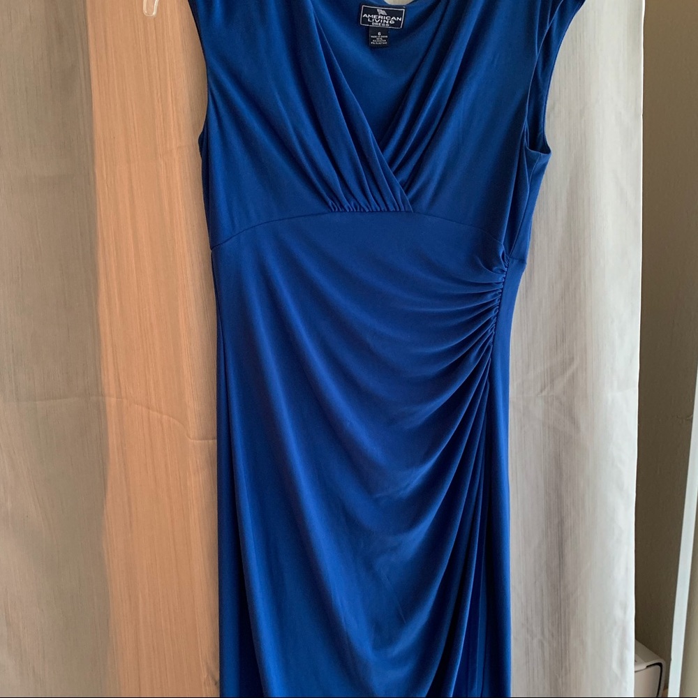 Royal Blue Side Ruched Dress